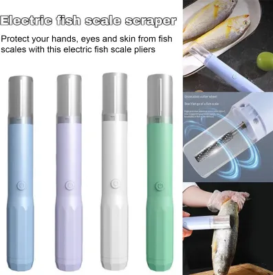Produktbild von Elektrischer Fischschuppenentferner, kabelloser Fischschuppenreiniger, wiederaufladbarer, wasserdichter Fischschupper mit Akku mit großer Kapazität, Edelstahl-Fischhaut-Reinigungsbürste, Küchenreinigungswerkzeug
