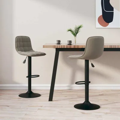 Produktbild von Maison Exclusive - Barhocker 2 Stk. Hellgrau Samt