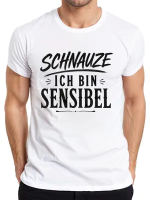 Produktbild von Schnauze Ich Bin Sensibel Lustiger Spruch Statement Sarkasmus Fun Herren T-Shirt, Weiß, S