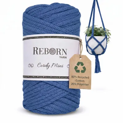 Produktbild von Makramee Garn 3mm Cordy Mini, 250g Baumwollkordel, weich & reißfest 157 Royal Blue