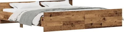 Zdjęcie produktu dla vidaXL Rama łóżka z wezgłowiem z drewna odzyskanego 203 x 203 x 50 cm materiał drewnopochodny