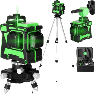 Productafbeelding van 3D-laserwaterpas, 12 laserlijnen, automatische nivelleerfunctie, EU-stekker