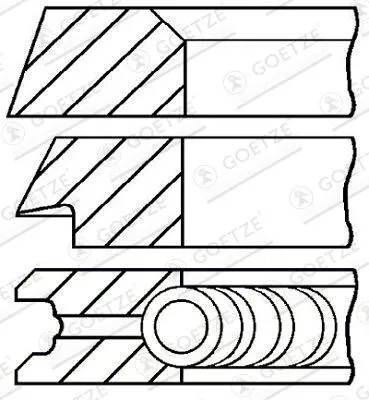 Produktbild von GOETZE ENGINE 08-319800-10 Kolbenringsatz Kolbenringe für PORSCHE 911 911 Targa