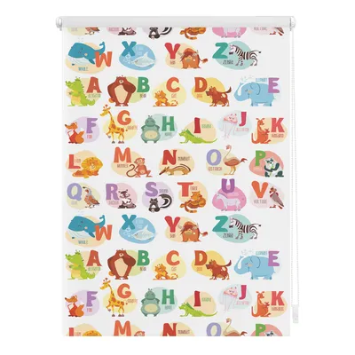 Produktbild von Lichtblick Rollo Klemmfix, ohne Bohren, Verdunkelung, ABC-Tafel - Bunt 90 x 150 cm (B x L)