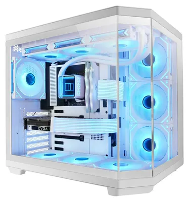 Produktbild von Mars Gaming MC-3TCOREW, Midi Tower, PC, Weiß, ATX, micro ATX, Mini-ITX, SGCC, Gehärtetes Glas, Gaming