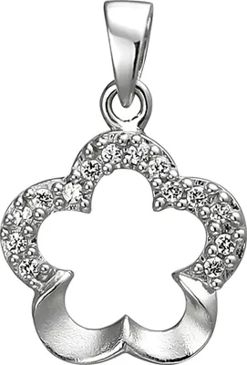 Produktbild von JOBO Anhänger Blume 925 Sterling Silber 14 Zirkonia Silberanhänger