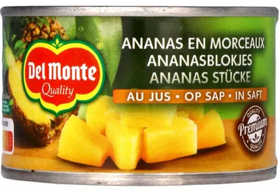 Produktbild von Del Monte Ananasblokjes 277 ml – Fruchtige Ananasstücke in Saft