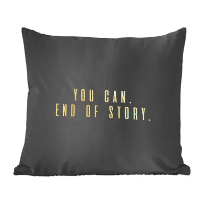 Produktbild von MuchoWow® Zierkissen Sofakissen Wohnzimmer Dekokissen 60x60 cm Zitate - Motivation - Gold - Schwarz - Sitzfläche - Foto Polster