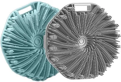 Produktbild von Silikon-Badborstel für empfindliche Haut, mit Massagefunktion und Antislip-Band, für effektive Exfoliation