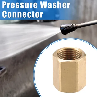 Image de Connecteur pour Nettoyeur Haute Pression, Adaptateur en Laiton M22x1.5 vers G1/2" Femelle, Universel pour Raccord Rapide de Nettoyeur Haute Pression, Tonalité Cuivre en Laiton