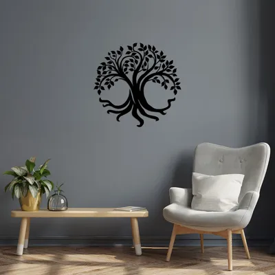 Obrázek produktu pro Wallity, Tree- TNL2258, Černá, Ostatní bytové dekorace, 71 x 69 cm, 100% kov (Tloušťka: 1)