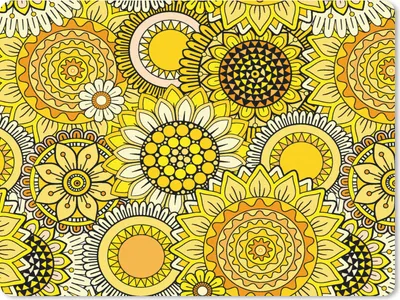 Produktbild von MuchoWow® Mauspad Mousepad Sonnenblume - Muster - Gelb 23x19 cm - Mousepads - Maus Mat - Pad - Mausunterlage - Schreibtischunterlage - Mauspad