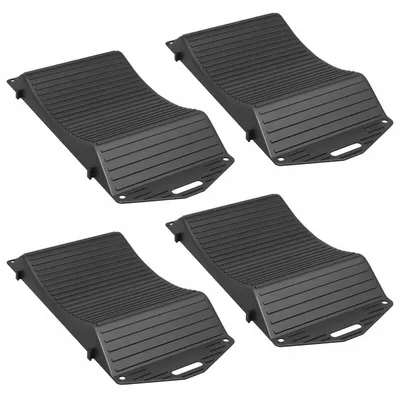 Obrázok produktu pre vidaXL Podložky pod pneumatiky, 4 ks, čierna, 44 x 20 x 4 cm, PP