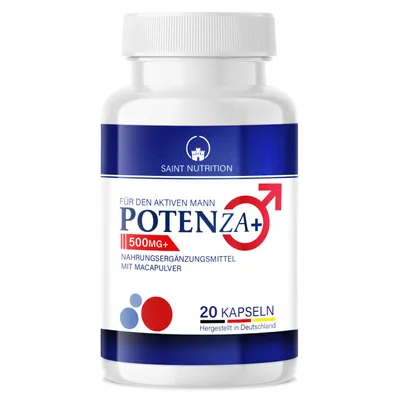 Produktbild von Saint Nutrition® Potenza+ – für Männer – Verzögerung der Ejakulation – mehr Spaß zu zweit – Potenz steigernd – mehr Potenz - 500mg