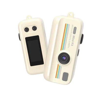 Produktbild von Mini Digitalkamera Schlüsselanhänger, Retro-Filter, 0,96" IPS-Display, 1080P – Weiß