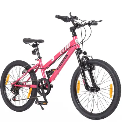 Produktbild von VANKEL Kinder Mountainbike 20 Zoll – 6-Gang, Federung, ergonomischer Sattel, Neu, Rosa