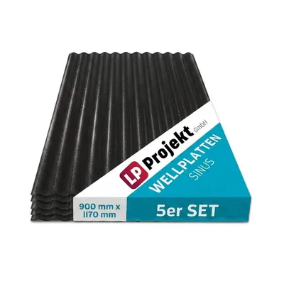 Produktbild von LP Projekt 5-teiliges wellplatten  90 x 117 cm - leicht & robust kunstoff wellplatten | Carport, Garten & Terrasse wetterfeste platten für außen