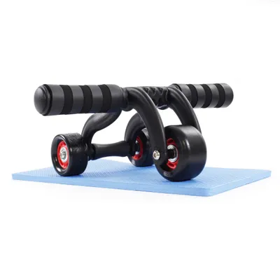 Obrázok produktu pre LUXTRI ab roller s kolennou podložkou 320 x 23 x 120 mm, ab roller s 3 kolieskami, posilňovač brušných svalov na posilnenie hornej časti tela, ab roller, cvičenie na ab wheel