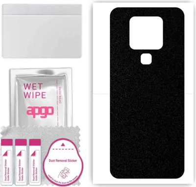 Produktbild von apgo Rückseite Schutzfolie, Skin, kompatibel mit Tecno Camon 16 Pro, Hinten Displayschutzfolie aus Vinylfolie, kratzfest, einfache Montage - Mattschwarz