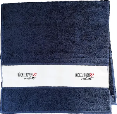 Produktbild von Huuraa Handtuch Hückelhoven verliebt 50x100cm French Navy Baumwolle Handtuch Geschenkidee