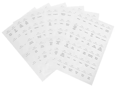 Productafbeelding van 216 etiketten voor keukenvoorraad, minimalistische etiketten voor kruidenpotten, zelfklevende, waterbestendige stickers voor kruidenrekken, voorgedrukte etiketten voor kruiden