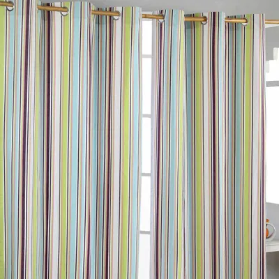 Obrázek produktu pro HOMESCAPES Záclony s očky Osaka stripe sada 2 kusů, 100% bavlna, 182x137 cm
