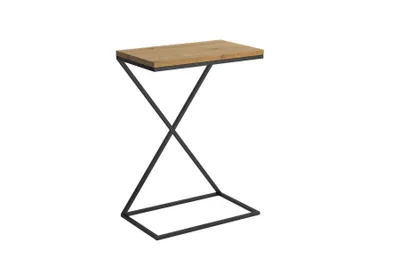 Produktbild von Beistelltisch Massiv Holz Wohnzimmer Tisch Edelstahl Tisch Konsole Zeitungstisch
