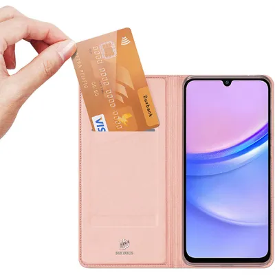 Produktbild von Dux Ducis, Etui für Samsung Galaxy A15, Kartenhalter und Standfunktion, Zartrosa