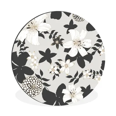 Produktbild von MuchoWow® Aluminium Wandkreis Blumen - Lilie - Gestaltung - Natur Ø 30 cm Wanddeko Modern Wohnzimmer - Wand Bild - Wohnzimmer - Runde Bilder - Alubilder - Kunst für zu Hause - Aluminium - Wanddekoration