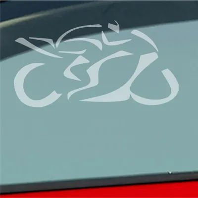 Produktbild von Auto Aufkleber Motorrad Mopped Biker Racing 12x6 cm Milchglas Sticker Heckscheibenaufkleber