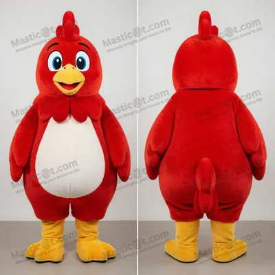 Produktbild von Karmesinroter MASTICOT Flauschiger Hühner-Maskottchen