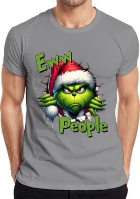 Obrázek produktu pro Eww People Grinch Christmas Grumpy grim vtipný dárek pánské tričko, šedá, S