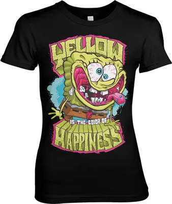 Produktbild von Yellow Is The Color Of Happiness Girly Tee - Large - Black