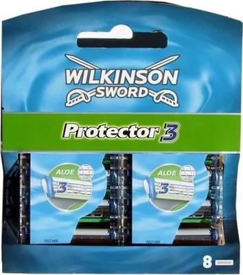 Produktbild von Wilkinson Sword 890040, Männer, Wilkinson Sword, Protector 3, Blau, Weiß, 8 Stück(e)