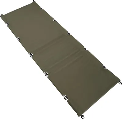 Zdjęcie produktu dla Łóżko kempingowe – składane łóżko polowe – ultralekka rama z aluminium 7075/6061 – tkanina Oxford 600D – nośność 150 kg – wymiary 190×65×17 cm – kolor zielony wojskowy