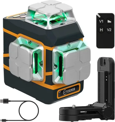Produktbild von CIGMAN CM-801 3D Laser-Nivelliergerät – 3x360°, grüner Laser, IP54, Fernbedienung