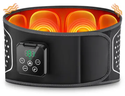 Productafbeelding van INF Verwarmde massage-lendensteun met luchtzakken – 4 zones, dubbellaagse zakken, 3 compressieniveaus, vibratie en instelbare verwarming