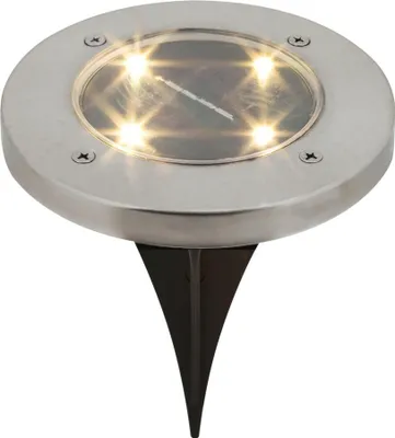 Produktbild von Rabalux 7975 Erdspießleuchte Dannet, 3000K, 20lm, silber-schwarz, rund, neutralweiß, ø115mm