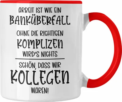 Produktbild von Trendation - Jobwechsel Tasse Geschenk Kollegen Kollegin Abschied Abschiedsgeschenk Neuer Job Kaffeetasse Geschenkidee (Rot)