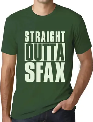 Produktbild von Herren Grafik T-Shirt Direkt aus Sfax – Straight Outta Sfax – Öko-Verantwortlich Vintage Jahrgang Kurzarm Lustige Druck Geburtstag Geschenk Mann