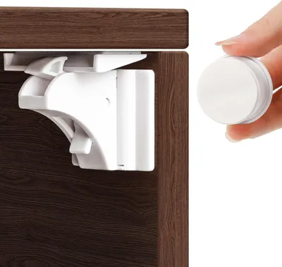 Obrázok produktu pre Magnetická Detská Bezpečnosť, 12 Zámkov, 3 Kľúče, Neviditeľná Ochrana Skrine, Bez Vŕtania, pre Bábätká