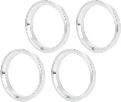 Productafbeelding van Universele wielcenteringringen - Set van 4 - Aluminium - Voor wieluitlijning - 72,6-57,1 mm - Zilver