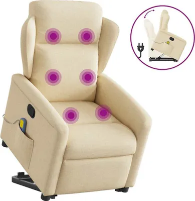 Produktbild von Hochwertig Massagesessel mit Aufstehhilfe Creme Stoff 3303152