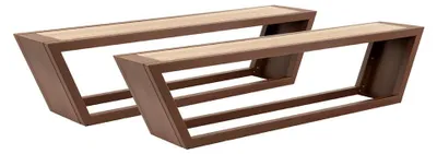 Produktbild von HOME DELUXE Sitzgarnitur aus Stahl KOBON Braun -  Germany - 2 x Bank | bequeme Sitzgarnitur, moderne Sitzgarnitur, elegante Sitzgarnitur, Sitzgarnitur für Wohnzimmer, Sitzgarnitur mit Stauraum, hochwertige Sitzgarnitur, L-förmige Sitzgarnitur, Sofagarnitur, gemütliche Sitzgarnitur, Sitzgarnitur aus Leder, Sitzgarnitur im Landhausstil, stilvolle Sitzgarnitur, modulare Sitzgarnitur, Designer-Sitzgarnitur, komfortable Sitzgarnitur, langlebige Sitzgarnitur, flexible Sitzgarnitur, Sitzgarnitur für große Familien