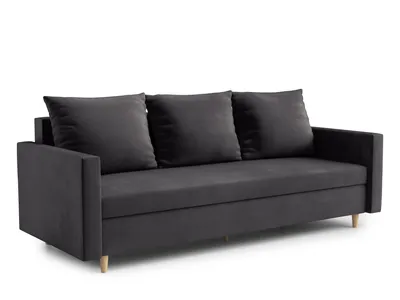 Image de AX LIVING Hyden Canapé 3 places avec fonction sommeil largeur 222 cm en noir