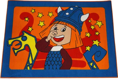 Produktbild von Wickie Teppich 133 x 95 cm Kinderteppich Kinderzimmer Spielteppich Vicke 228053