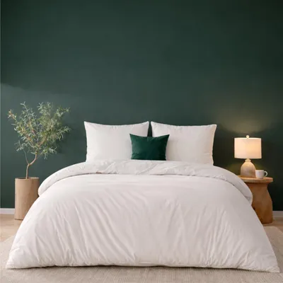 Productafbeelding van Twinzen beddengoed, 220x240 cm, wit - Dekbedovertrek 240x220 van microvezel met 2 kussenslopen van 65x65 cm - gecertificeerd