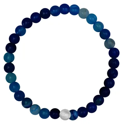 Produktbild von CO88 Kollektion 8CB-91107-L-XL Steinarmband Blaues Tigerauge – 6 mm – 19 cm – dehnbar – Schwarz – Blau
