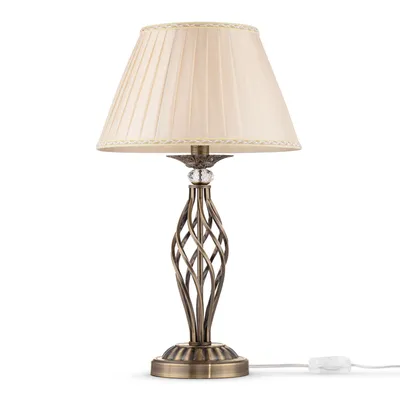 Zdjęcie produktu dla Lampa stołowa, metal mosiądz beżowy, gniazdo E14, wys. 55 cm