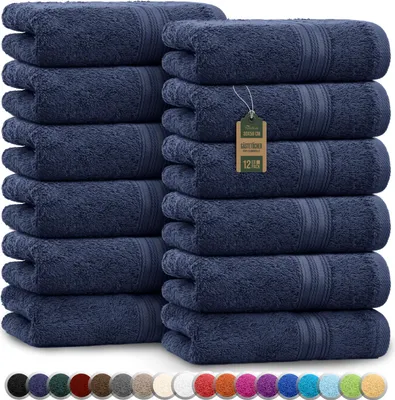 Produktbild von Frottier Gästetücher 12er Pack 30x50cm, 100% Baumwolle, Navy blau